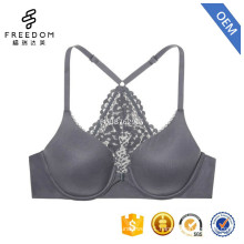 Stylish new design sexy V neck open cup racerback support back design women bra in photos